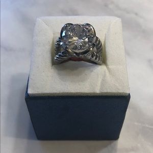 Simulated Diamond and Austrian Crystal Ring